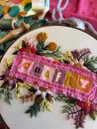 Image 2 of 8” ‘Crafty’ letters floral hoop