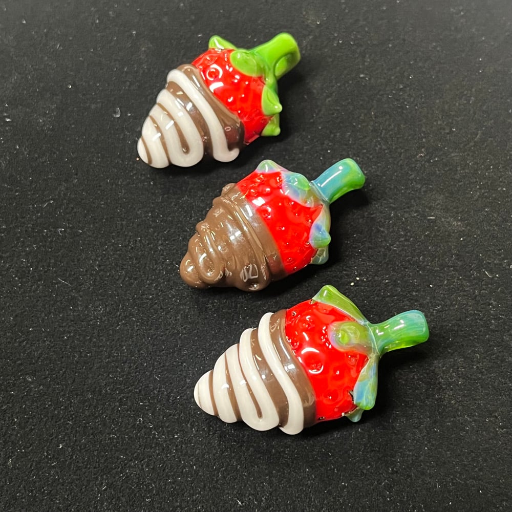 Chocolate covered strawberry pendant 