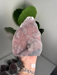 Image 9 of XL SELF STANDING COTTON CANDY APOPHYLITE CUT BASES -INDIA-
