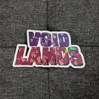 Image 1 of "VOID LANDS" logo holographic vinyl sticker