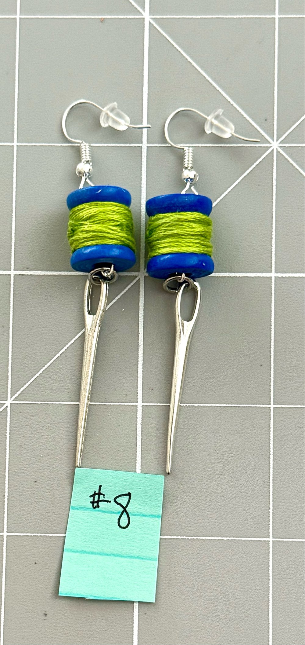 Image of Mini Thread Spool & Sewing Needle Earrings