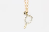 Image 4 of Rhinestone Pickleball  Necklace 