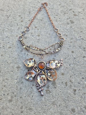 Orange flowers necklace 