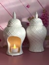 White ceramic coco wax burner 