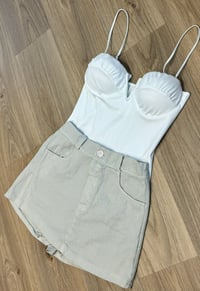 Image 4 of Pastel denim mini skort - 4 colours 