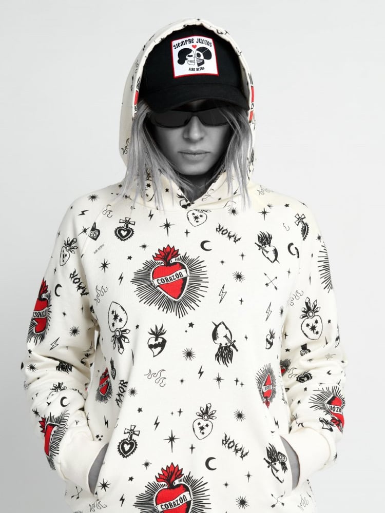 Image of SUDADERA HOODIE CORAZONES 