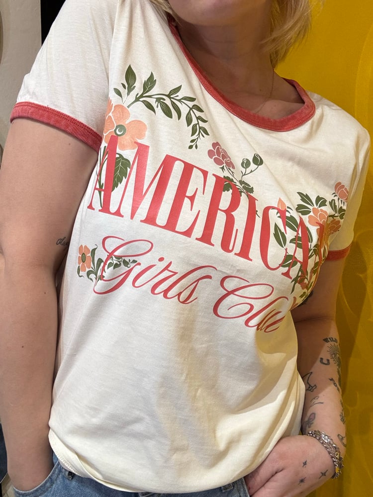 Image of American girls  vintage wash ringer tee 