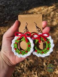 Image 1 of Christmas Wreath Earrings 
