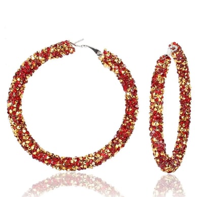 Image of Lady Fashion Ethnic Style Round Rhinestone ArtificialGemstones Earrings