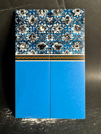 Image 2 of Kaotic Artworks Resin & Blue Glass Segmented Knife Scales