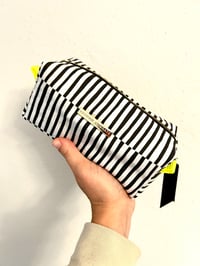 Image 4 of B&W striped boxy makeup bag