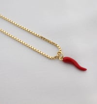 Image 3 of Red Italian Horn Necklace 