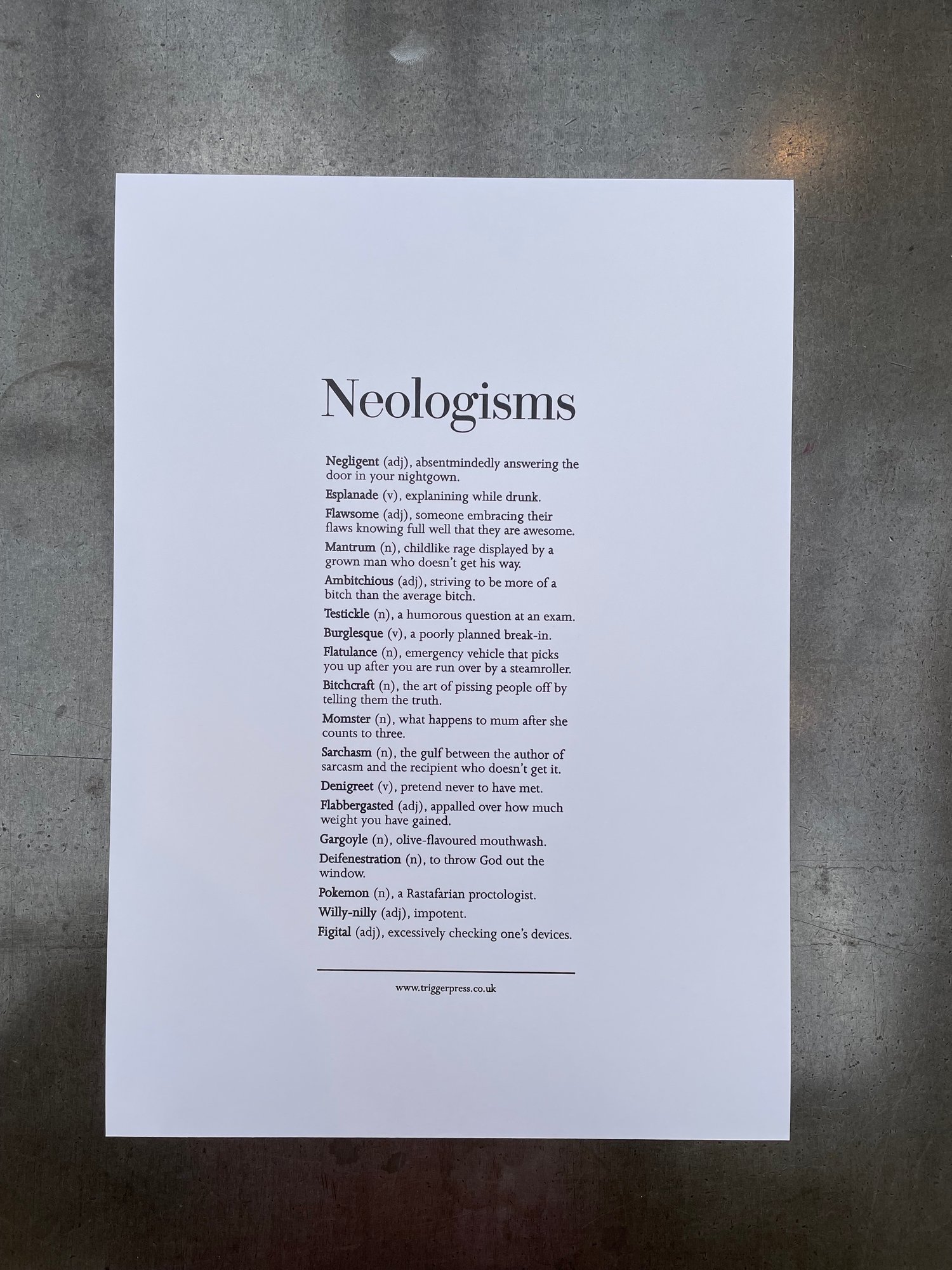 Image of Neologisms- broadside