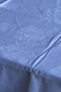Image 5 of 1 Tischdecke mit Hohlsaum und Blüten, weicher Leinen, 140x150cm