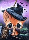 Witch Cat Halloween Monster Collection Art Print
