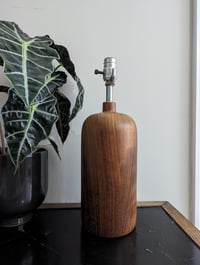 Image 1 of vintage danish solid teak table lamp
