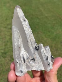 Image 9 of Mongolian Quartz with Calcite and Hematite Flowers #1617
