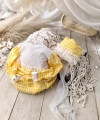 Image 1 of Photo prop | Sitter photoshoot set | Audrey | age 12 months | yellow plaid
