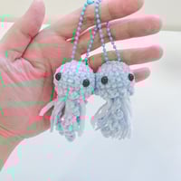 Image 2 of crochet jellyfish keychain (pick your color)