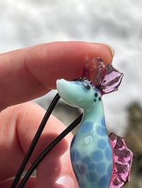 Image 5 of Fancy Seahorse Necklace with Opal