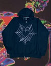 Navy Blue Heart Web Zip Up 