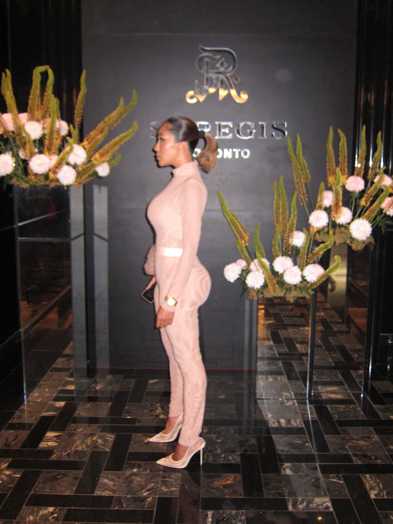 Image of BEIGE 2-PIECE SHEER MESH SET (LARGE) WITH MATCHING SHOES (US 10)