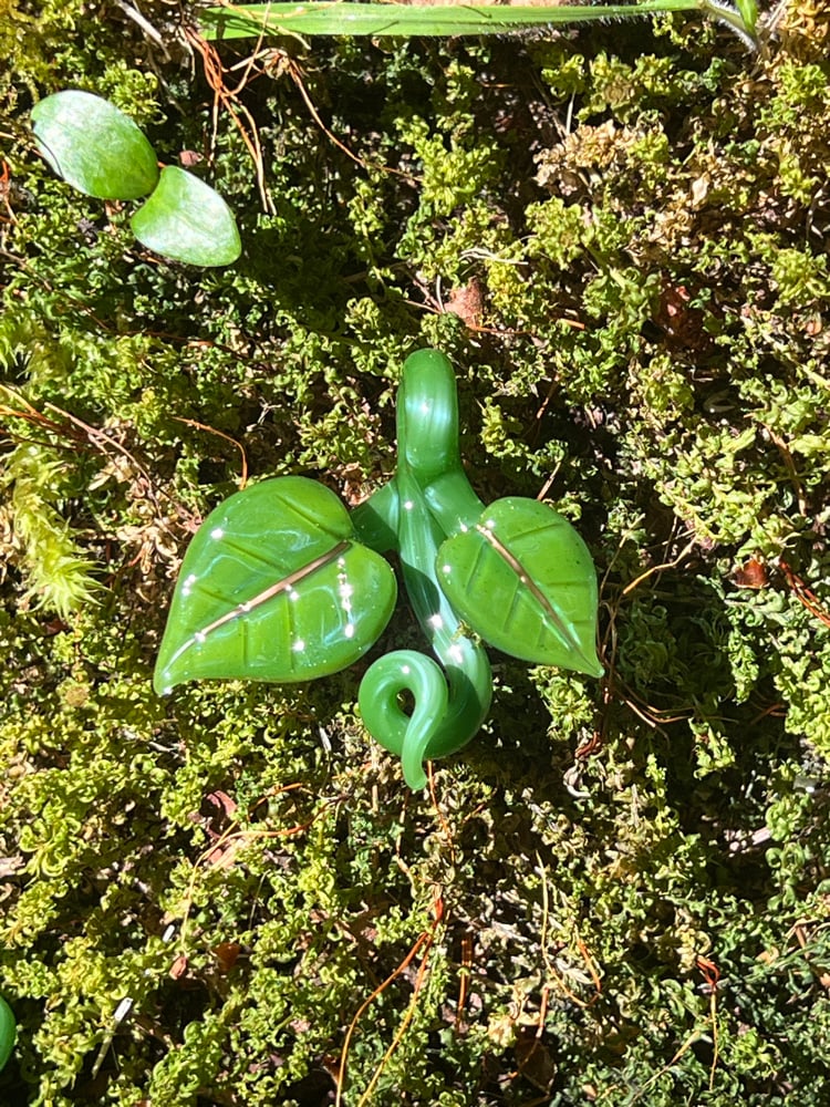 Image of Double Green Leaf Pendant