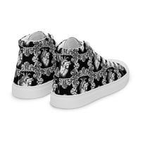 Image 7 of Antique Anatomical Heart Illustration Black/White Baroque Pattern Women’s High Top Canvas Shoes