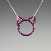 Image 1 of Gold Amethyst Kitty Face