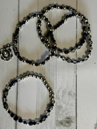 Image 7 of Midnight Glitz Black and Silver Tumbler Bracelet Stack