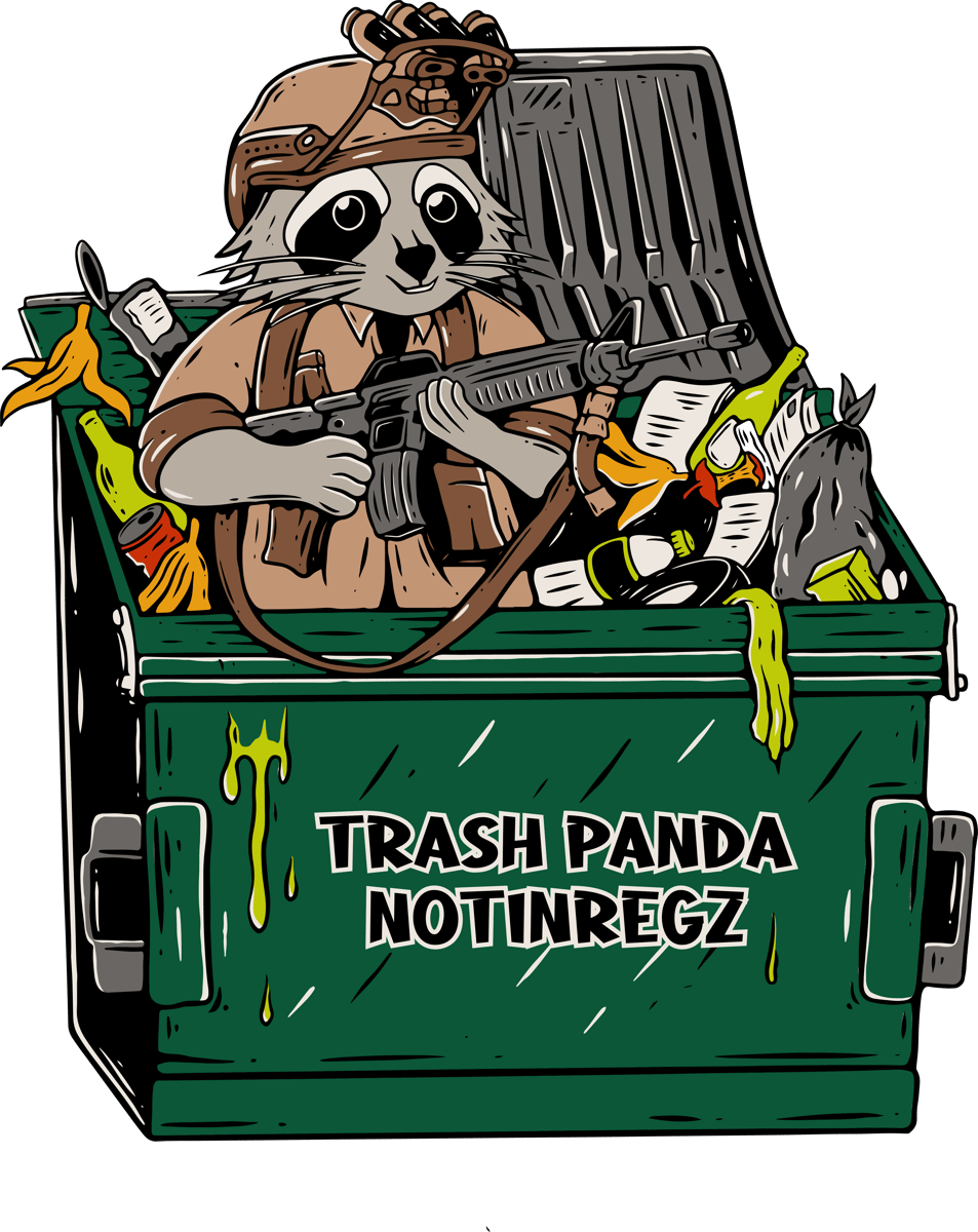 Stickie Bandit Trash Panda Grey Sticker