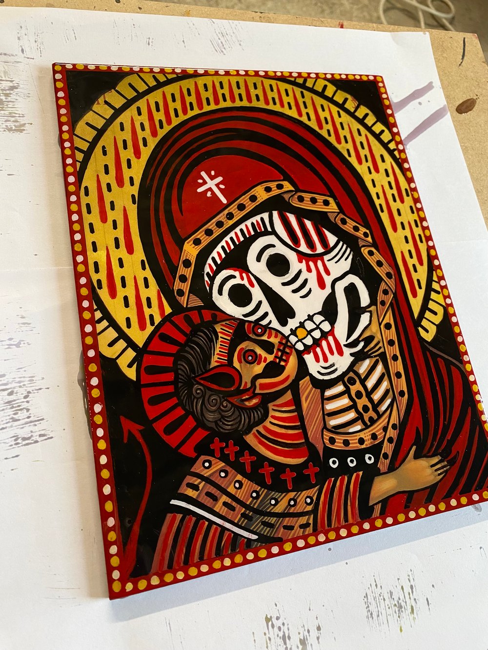 Orthodox Death / Acrylic on Wooden Panel
