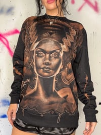 Image 5 of “BRIDE OF FRANKENSTEIN” CUSTOM ONE OF A KIND BLEACH PAINTED SWEATSHIRT SIZE MEDIUM