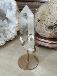 Image 13 of Polished Clear Quartz Crystal Point In Custom Stand #2914