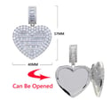 Opened Heart-Shaped Photo Pendant & Necklace Heart Tennis Chain