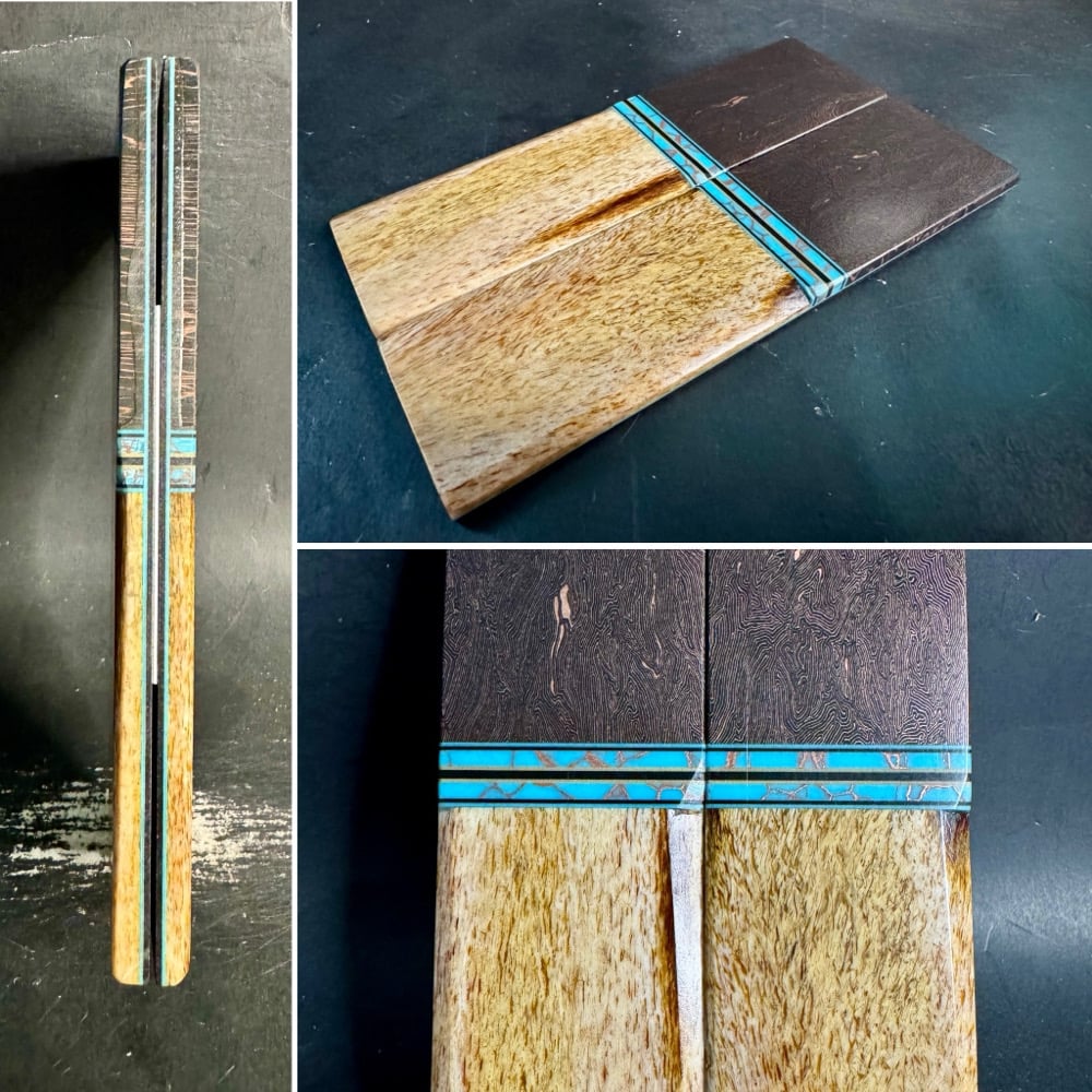 Image of Fat Carbon & Giraffe Bone Segmented Knife Scales