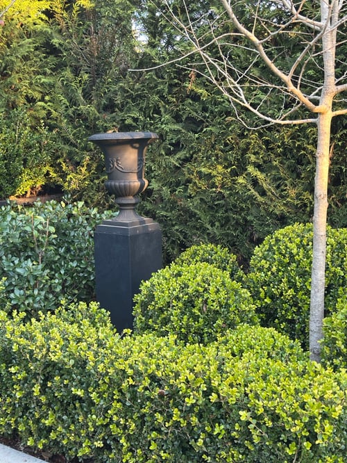 Image of Cast Iron Urn with Bow 