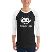 DRACULAD Logo Baseball T: White on Black