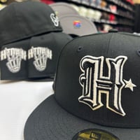 Image 1 of New Era 59Fifty Black -White GLOW 