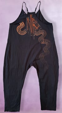 Image 2 of “WAVY EYES” CUSYOM BLEACH PAINTED BAGGY ROMPER LARGE