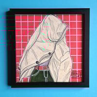 Image 1 of ' DANKE CIAO II' original illustration (21x21cm, frame incl.)