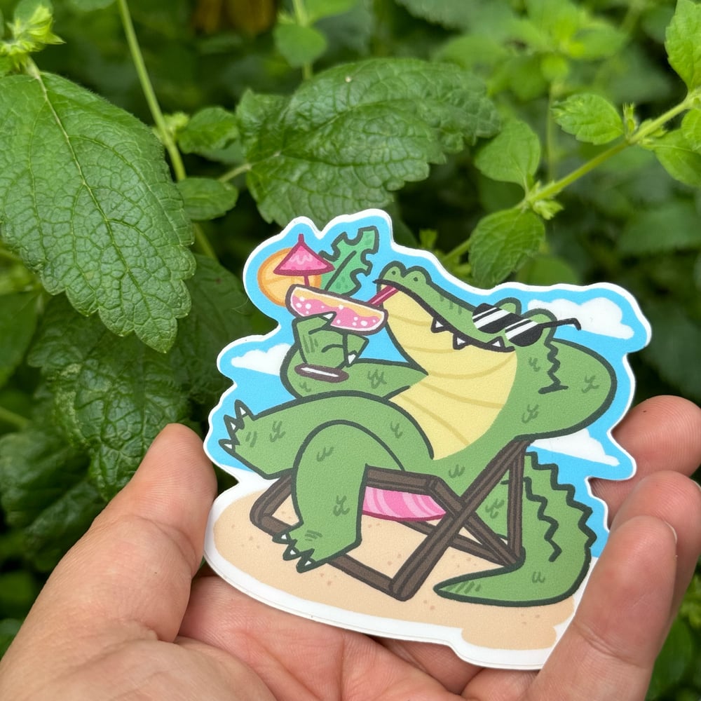 Image of + SUNBATHING GATOR STICKER +