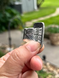 Image 3 of White Buffalo Stamped Statement Ring