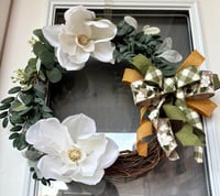 Image 1 of White Magnolia Floral Wreath