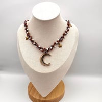 Image 2 of Moon & Falling Stars Necklace
