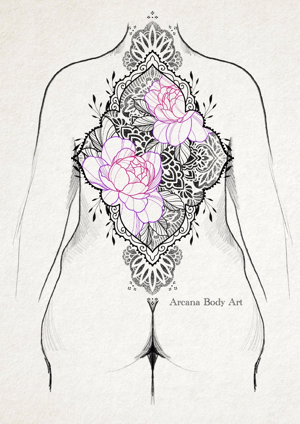 Image of Nebula Dos Cadre Ornement Pivoines