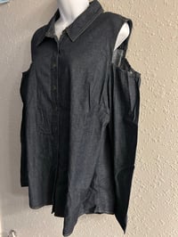 Image 11 of New Large D& Co Open Shoulder Denim Top #1252*10