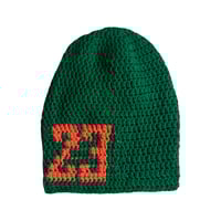 Image 1 of Hunter Green and Orange 23 Slouchy Beanie