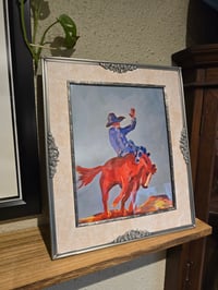 Image 5 of Riding Horseback in Oranges and Blues Framed Print