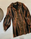 late 1970s silk San Francisco boutique poet sleeve dress